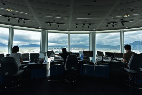Monitoring air traffic safety at the control tower.(Open with new window)