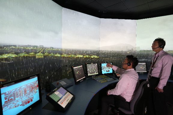 Training of ATC staff at simulator.(Open with new window)