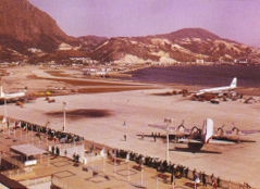 Viewing platform of the terminal building and Aircraft parking upon in 1962